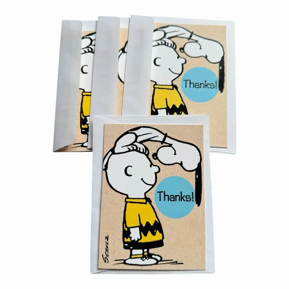 Thank You Card Bundle Snoopy Floral Modern Blank Greeting Cards Envelopes Lot